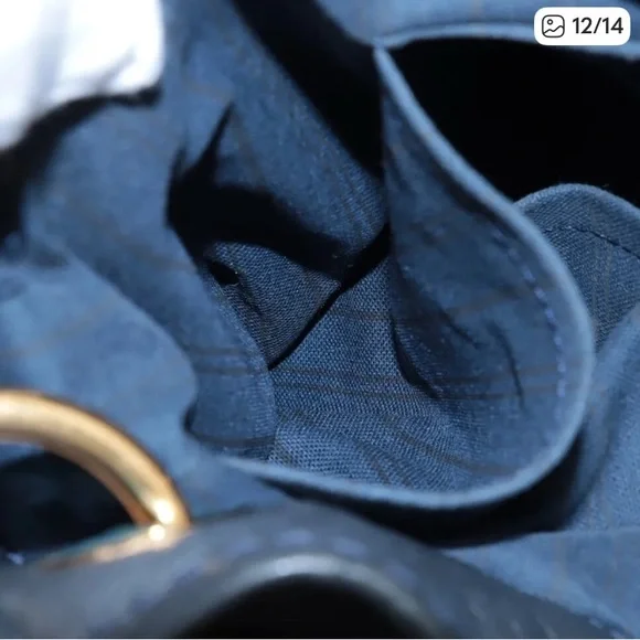 Louis Vuitton Navy Empreinte Embossed Monogram Shoulder Bag with Gold Hardware - Picture 11 of 11